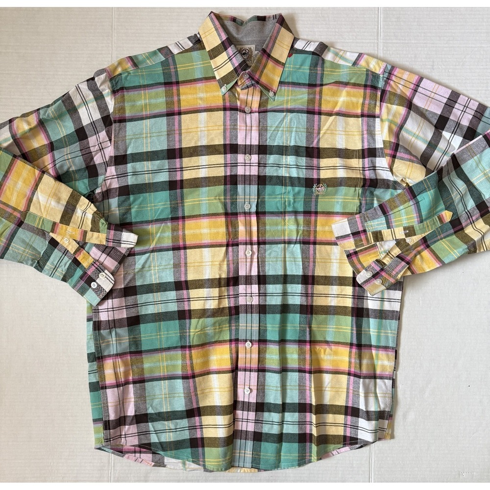CINCH - Men's Pastel Plaid Long Sleeve Western Shirt - Size Medium
